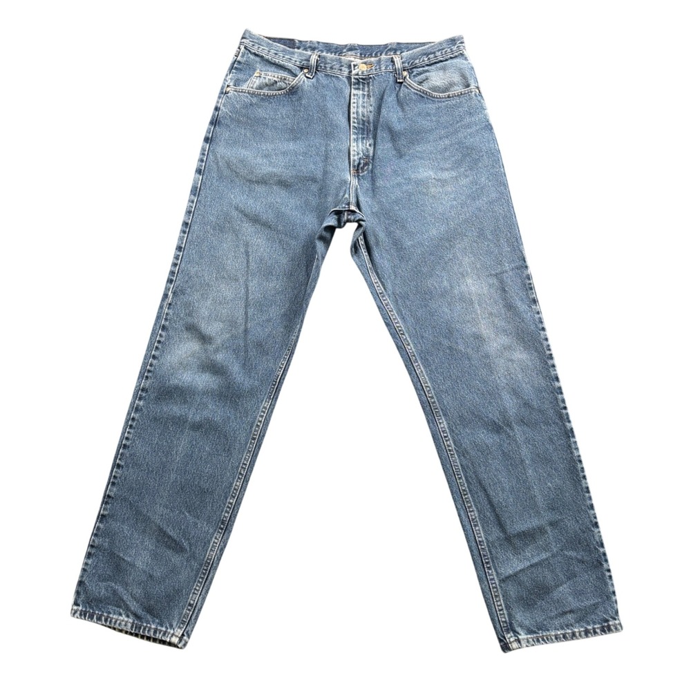 Wrangler Authentics Jeans Mens 36x33 Blue Straight‎ Leg Y2K Dad Workwear Denim